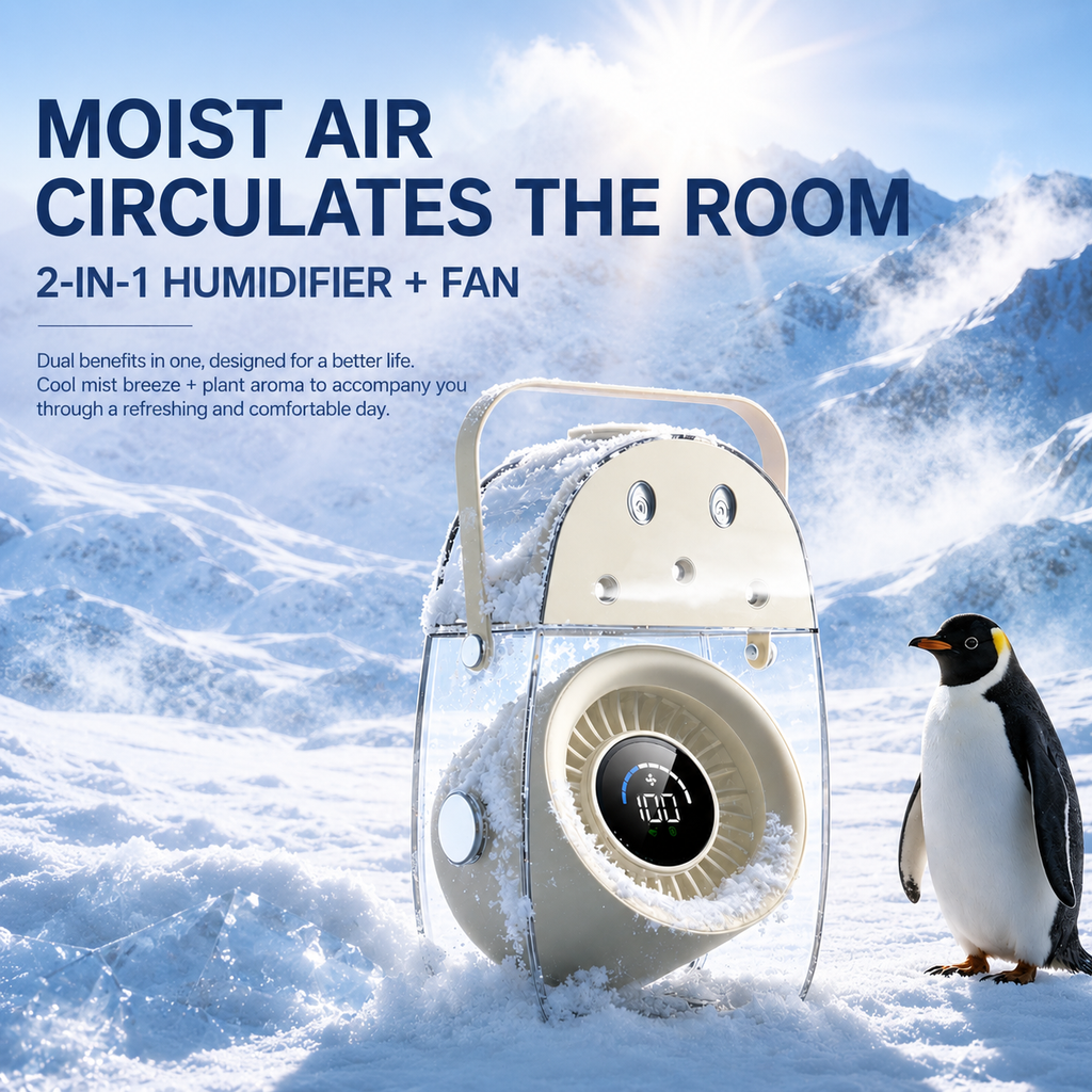 SYLFLARE Portable Ice Mist Cooling Fan with Humidifier