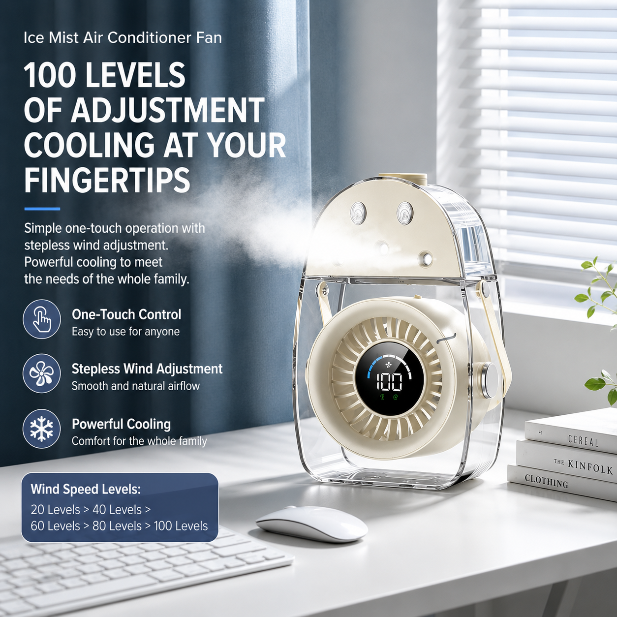 SYLFLARE Portable Ice Mist Cooling Fan with Humidifier