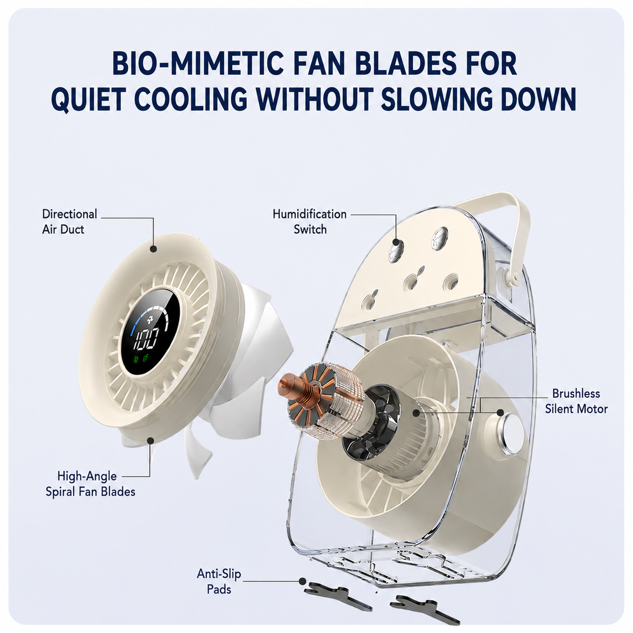 SYLFLARE Portable Ice Mist Cooling Fan with Humidifier