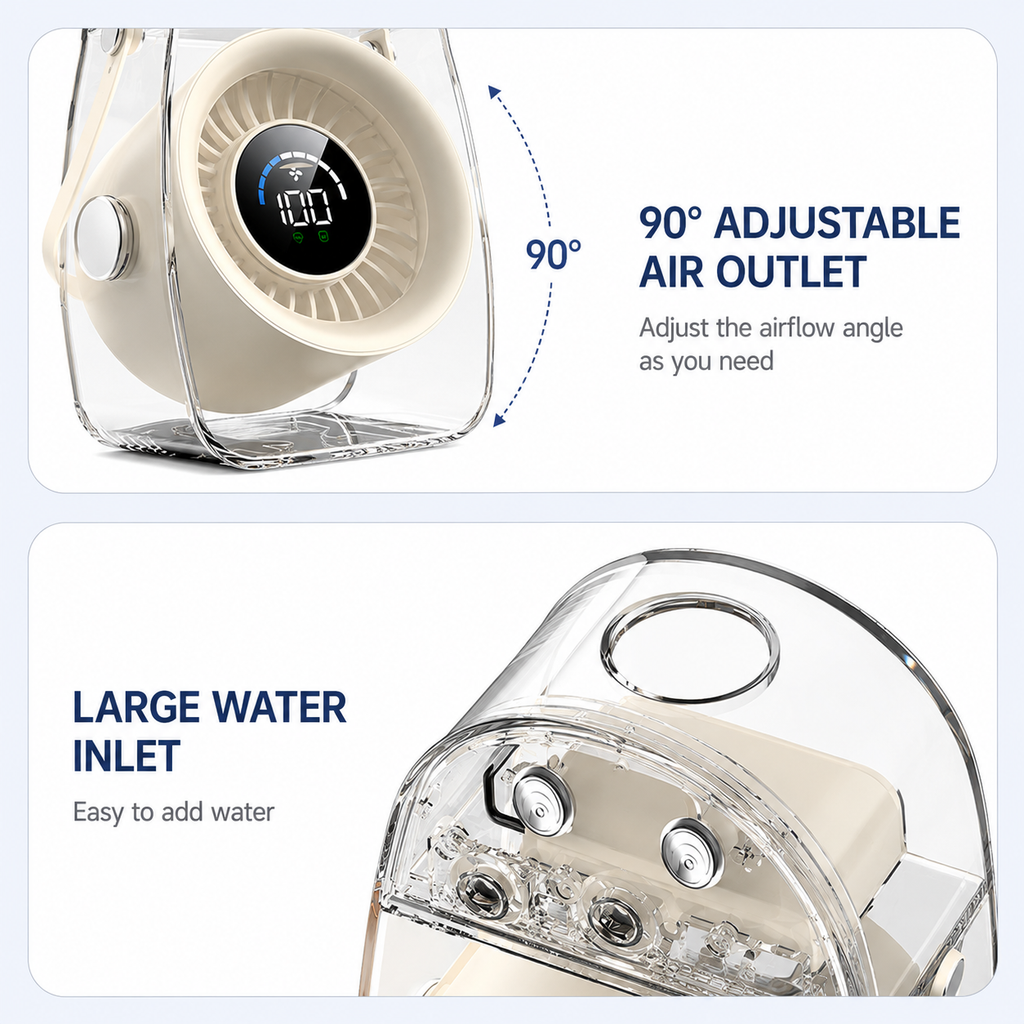 SYLFLARE Portable Ice Mist Cooling Fan with Humidifier