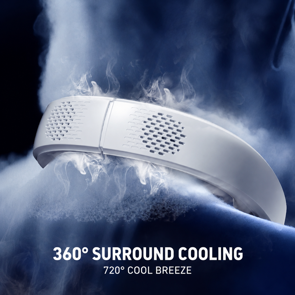 SYLFLARE Rechargeable Neck Fan – 3-Speed 4000mAh Hands-Free Personal Fan