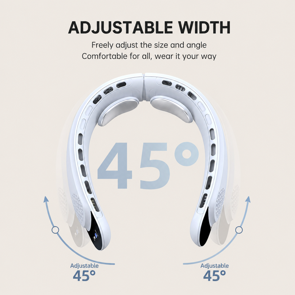 SYLFLARE Rechargeable Neck Fan – 3-Speed 4000mAh Hands-Free Personal Fan