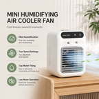 SYLFLARE Portable Evaporative Air Cooler with Mist – 5-Speed USB Rechargeable Desktop Fan