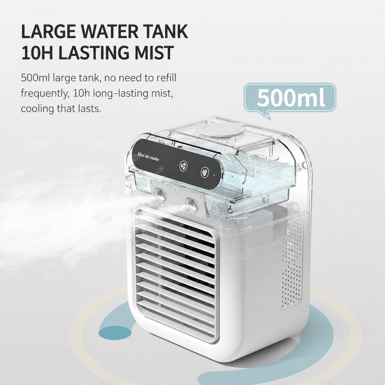 SYLFLARE Portable Evaporative Air Cooler with Mist – 5-Speed USB Rechargeable Desktop Fan
