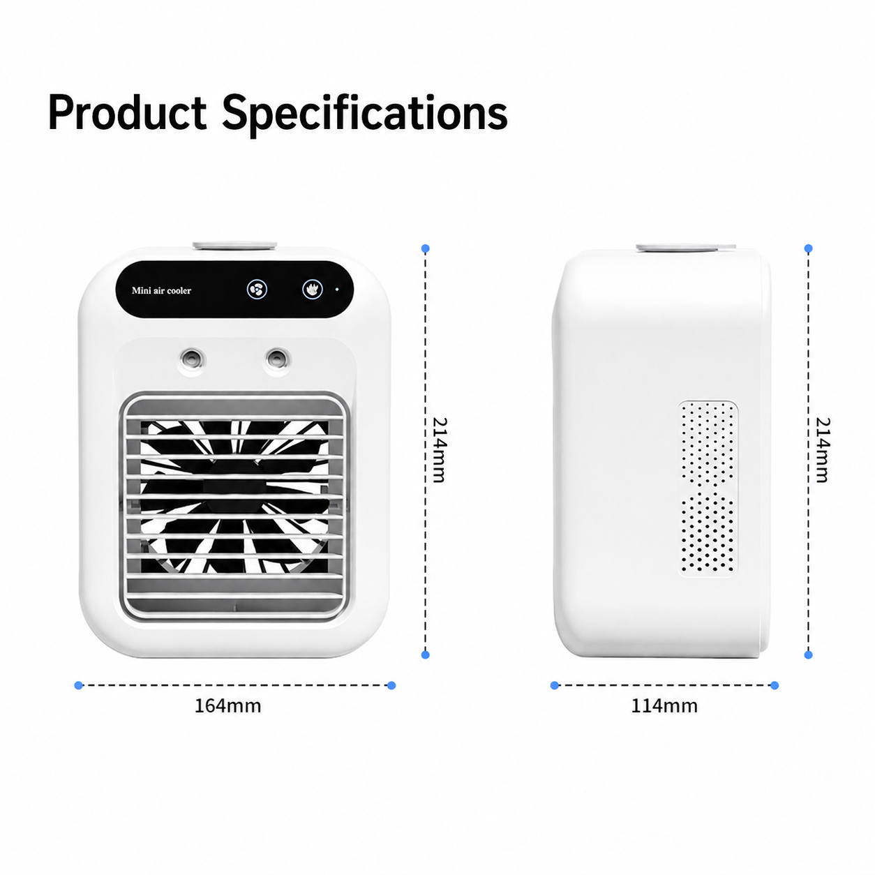 SYLFLARE Portable Evaporative Air Cooler with Mist – 5-Speed USB Rechargeable Desktop Fan