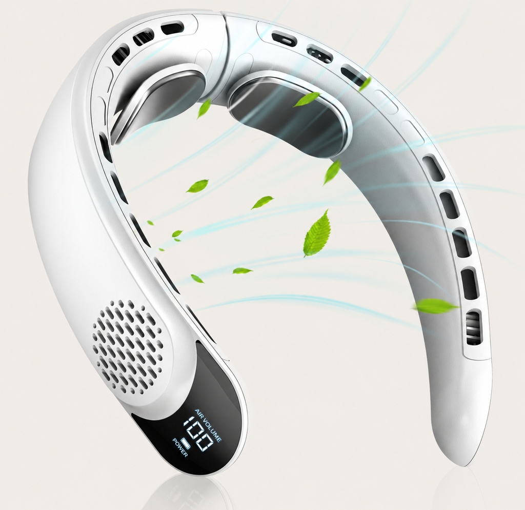 SYLFLARE Rechargeable Neck Fan – 3-Speed 4000mAh Hands-Free Personal Fan