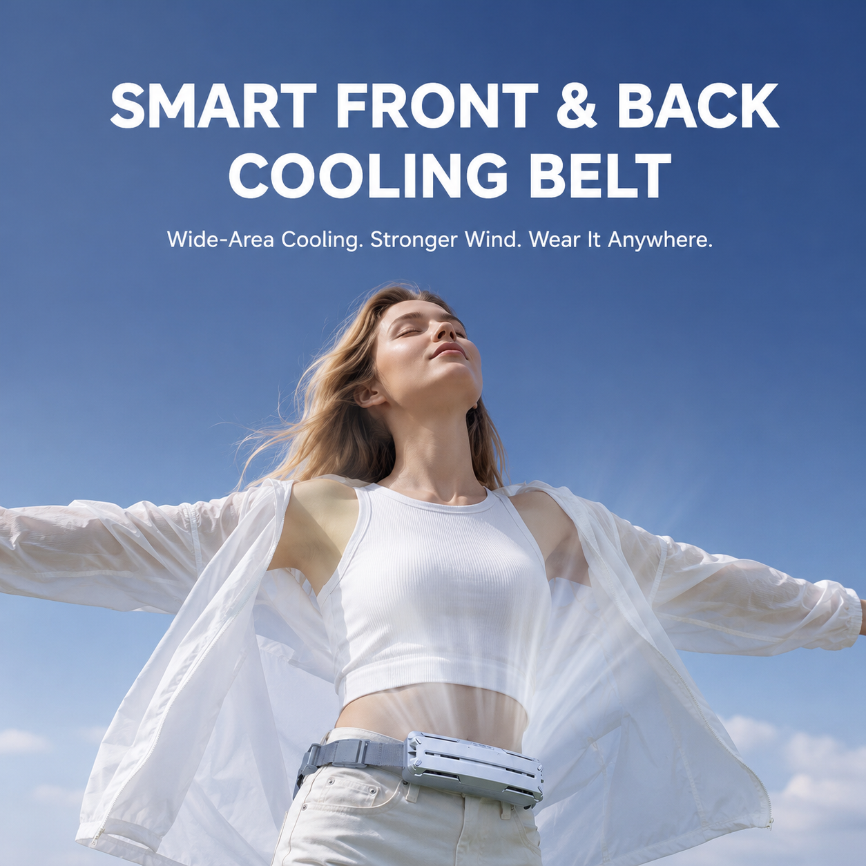 SYLFLARE Rechargeable Bladeless Waist Fan – 3-Speed Outdoor Personal Fan