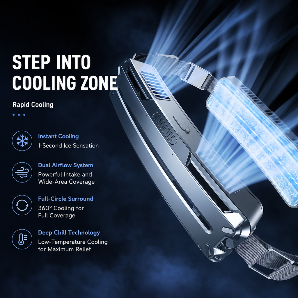 SYLFLARE Rechargeable Bladeless Waist Fan – 3-Speed Outdoor Personal Fan