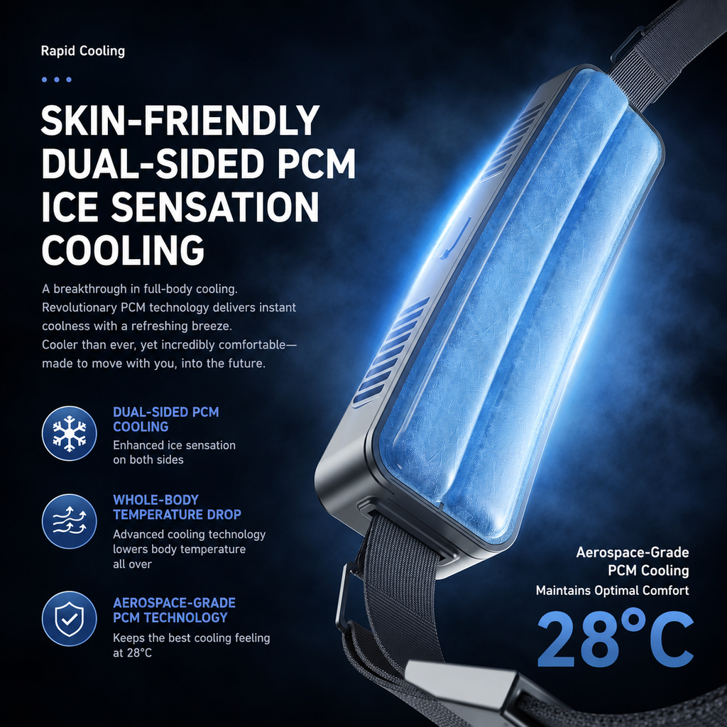 SYLFLARE Rechargeable Bladeless Waist Fan – 3-Speed Outdoor Personal Fan